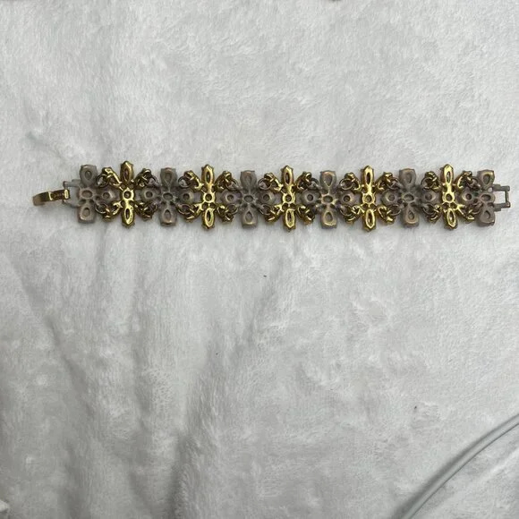 J.Crew Gold & Grey Floral Crystal Bracelet - Picture 5 of 5